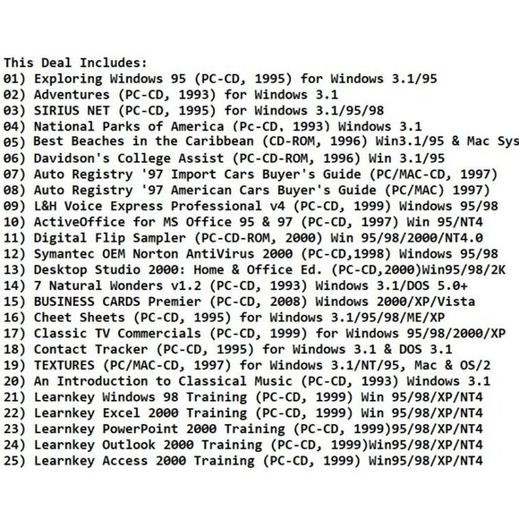 100 MISC CD-ROM LOT 1&3 - PC Software Lot CLEARANCE - NEW CD's in Sleeves - Picture 5 of 8